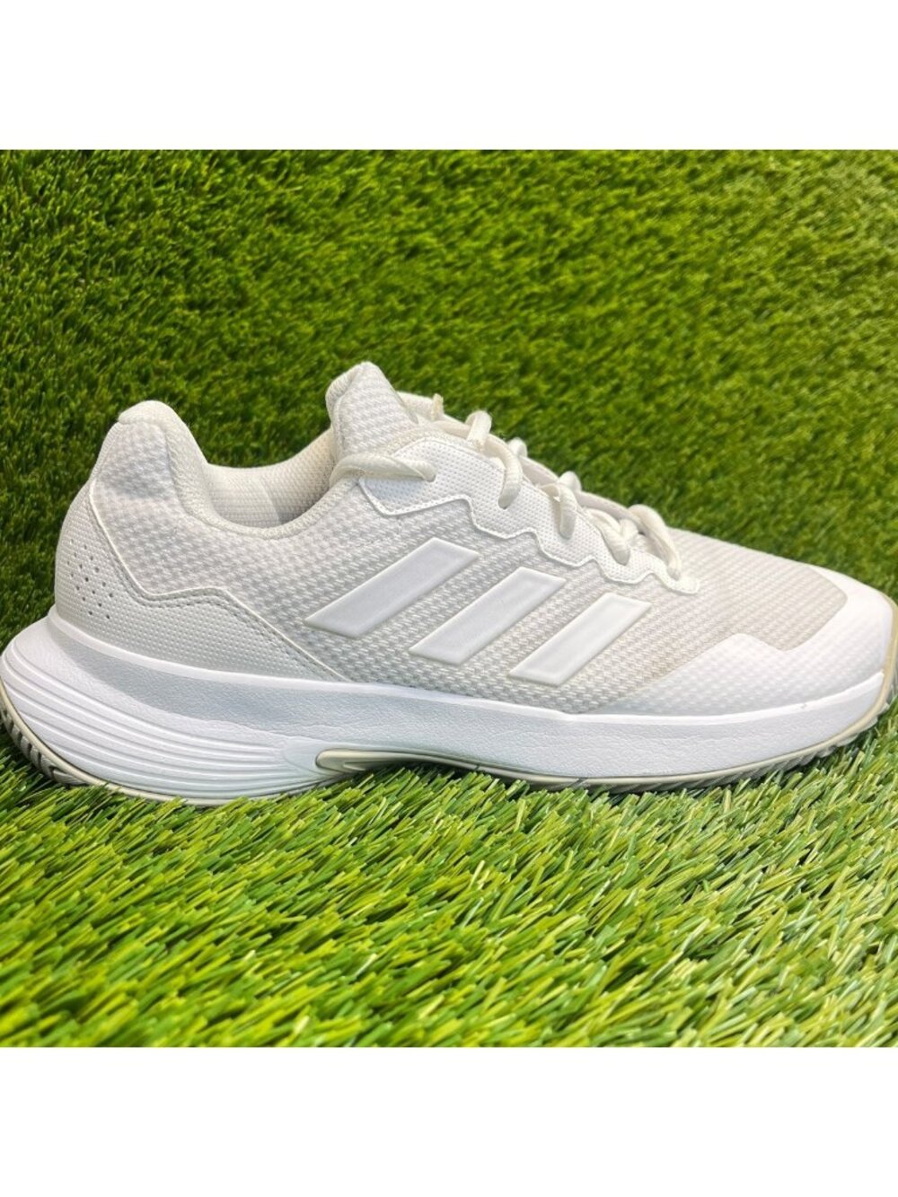 Adidas Game Court 2.0 Womens Size 9 White Gray Athletic Tennis Shoes Sneakers